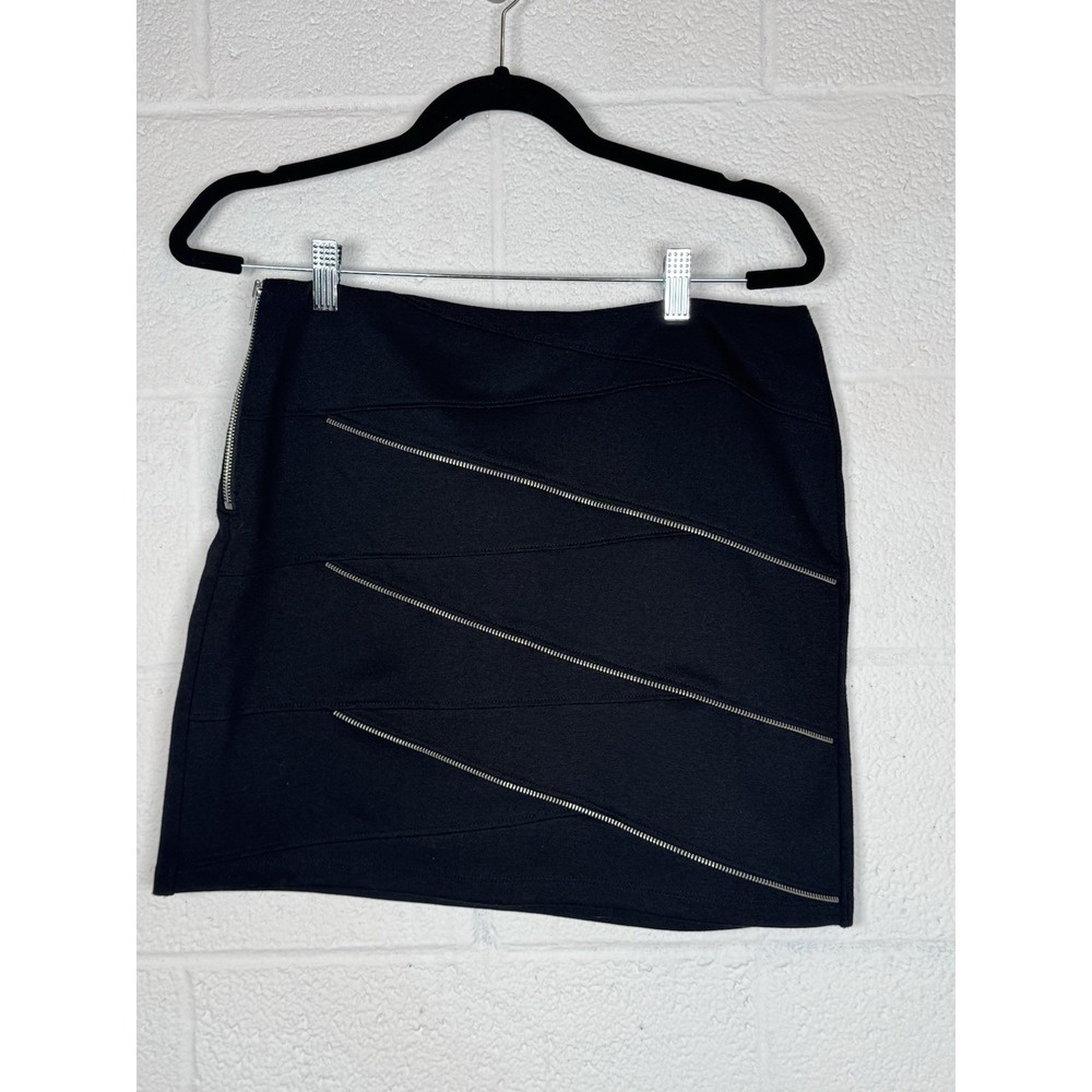 Allen B Black Mini Skirt With Zippers Cute Edgy Y2K Clubwear Punk Grunge